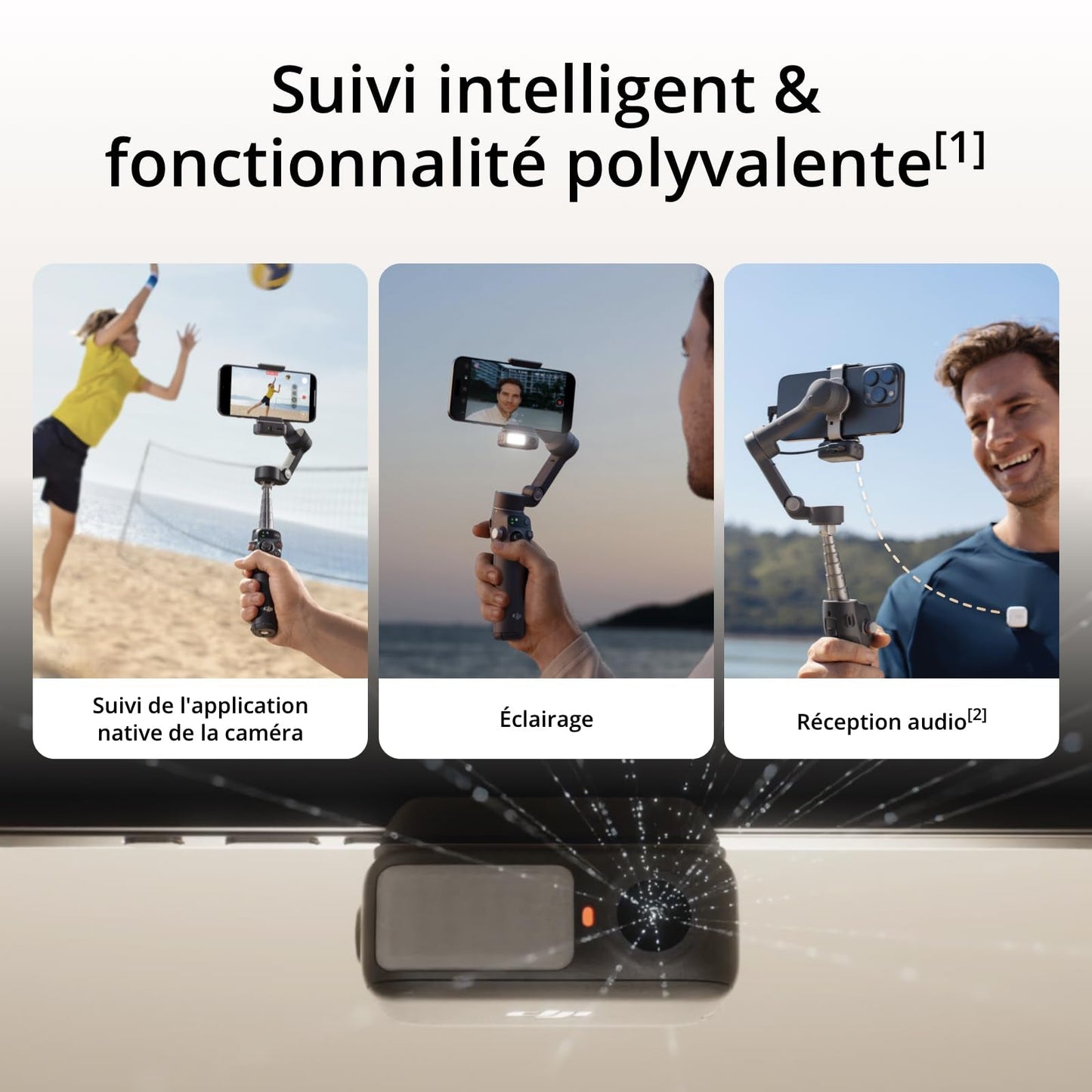 DJI Osmo Mobile 7P - Stabilisateur Pro avec module de suivi IA