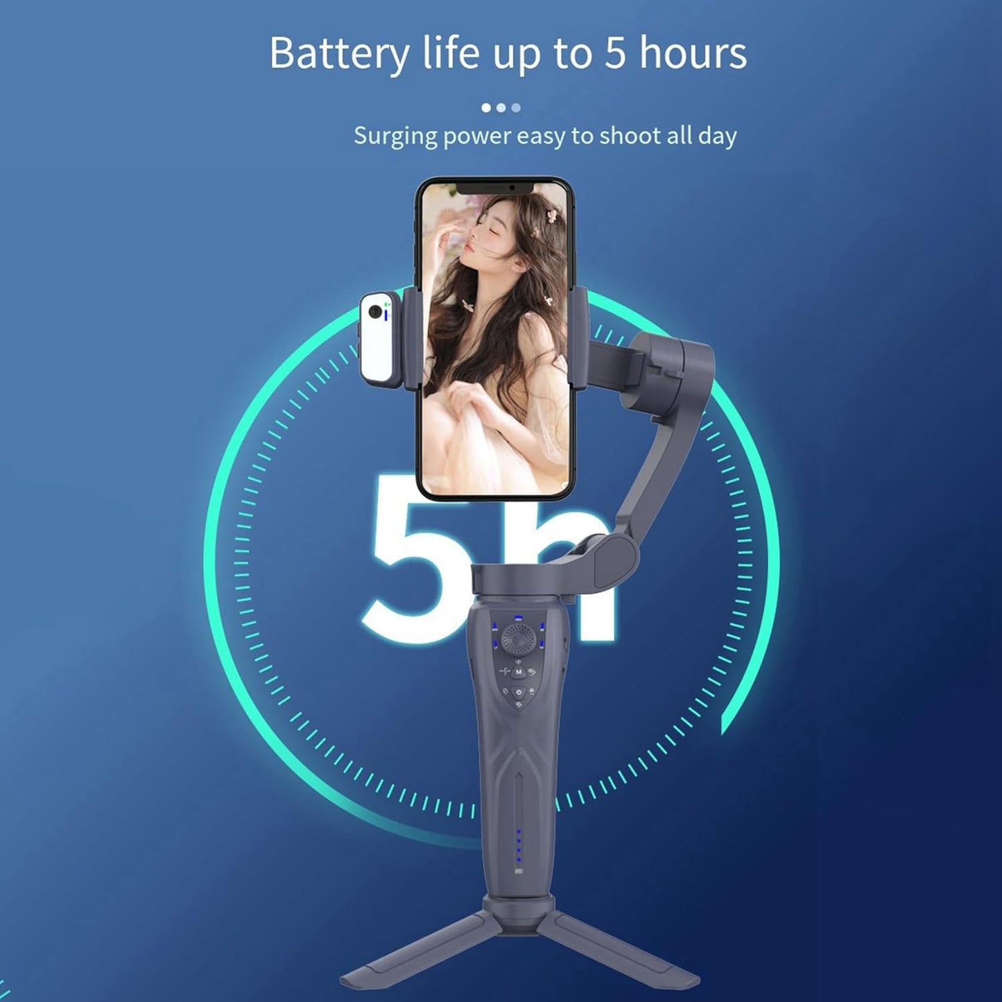 F12 - Stabilisateur à 3 axes avec trépied, vlogging, enregistrement vidéo, outils pour YouTuber
