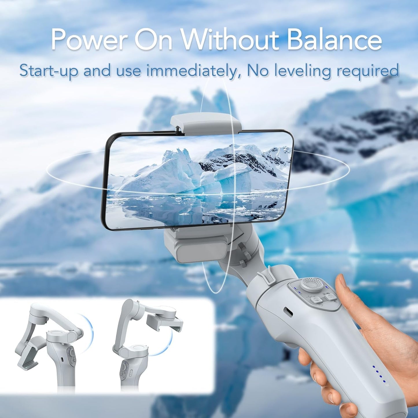 L7C Pro - Stabilisateur de téléphone avec suivi actif par IA, pour iPhone et Android, Vlogging