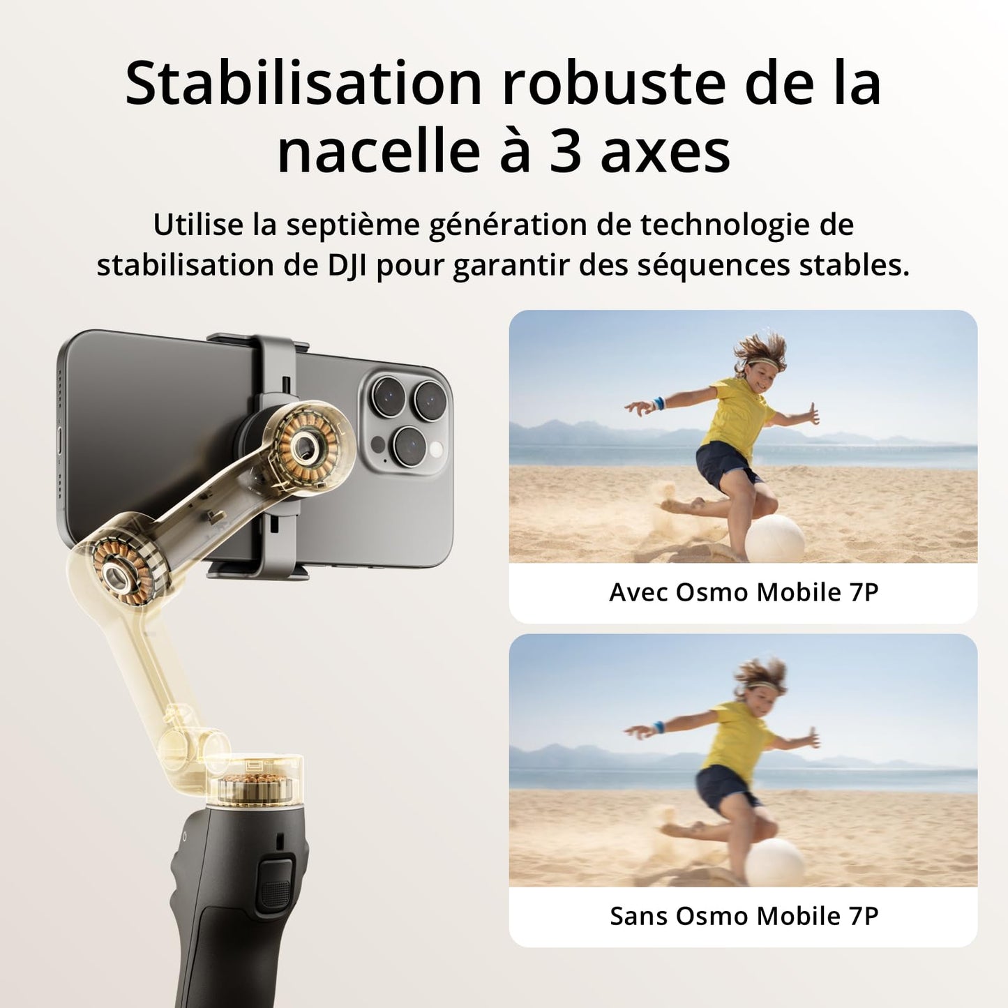 DJI Osmo Mobile 7P - Stabilisateur Pro avec module de suivi IA