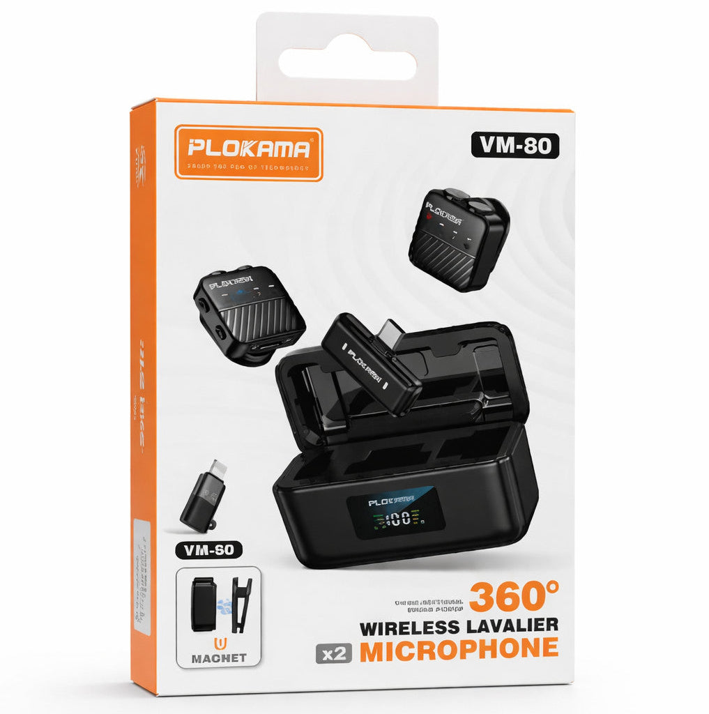 Micro Cravate VM80 - Pour iPhone & Android avec Boîtier de Charge