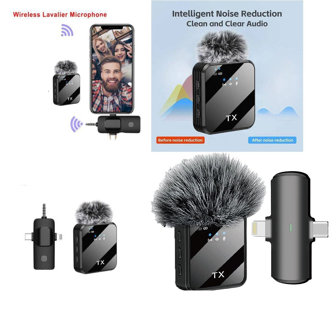 Microphone sans fil F15-2 2 en 1 pour Android et iPhone ( 1 récepteur + 2 émetteurs )