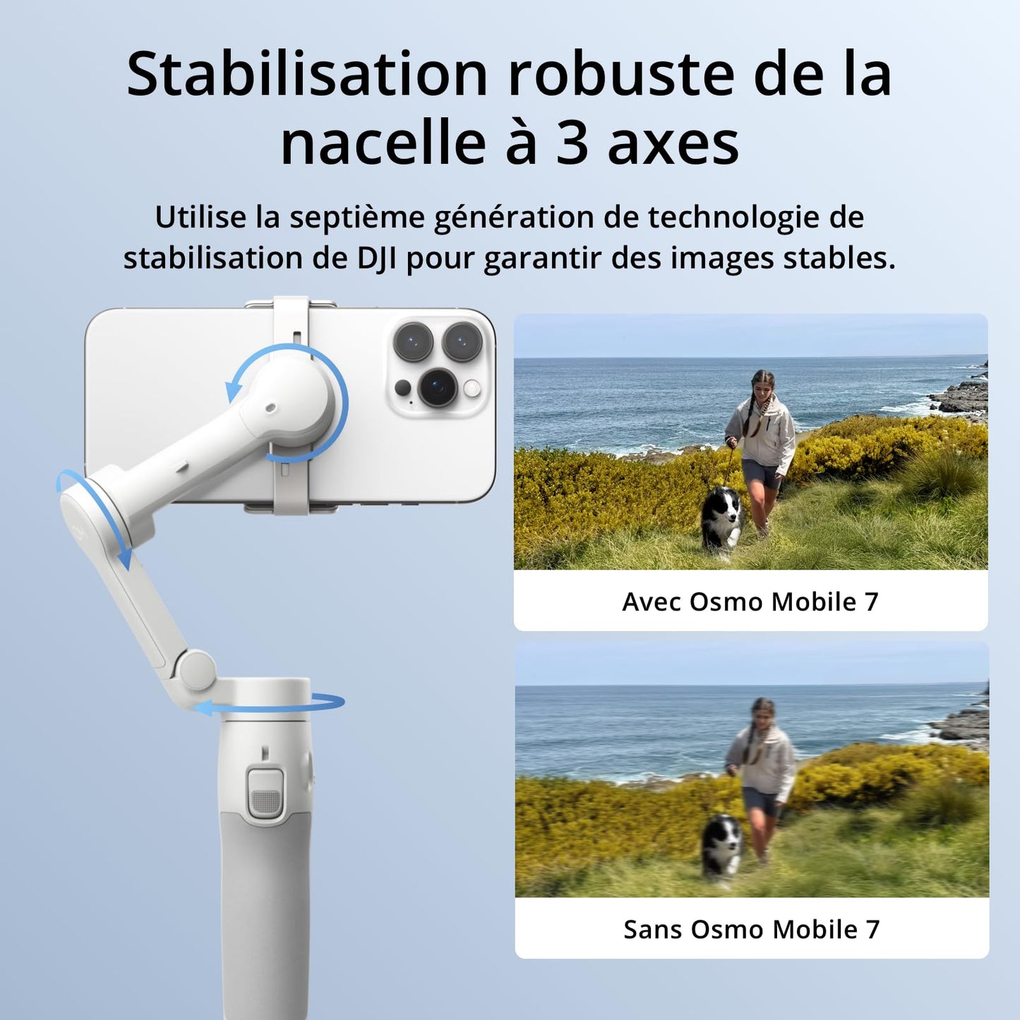 DJI Osmo Mobile 7 - Stabilisateur Professionnel pour Téléphone