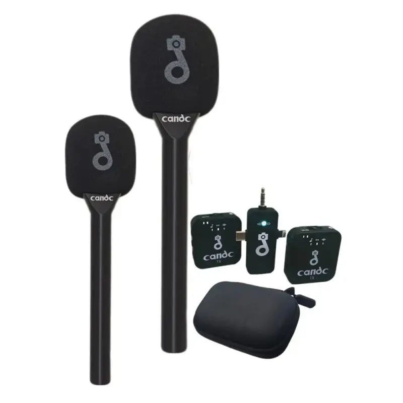 CandC Wireless - Micro pour interview avec 2 émetteurs et 1 récepteur
