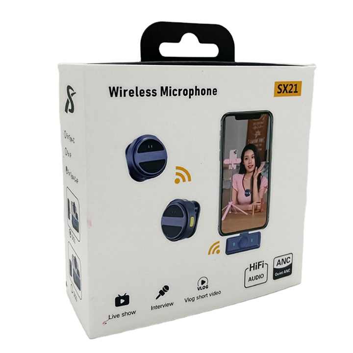 SX21 - Microphone Cravate sans Fil pour Téléphone Android & iPhone