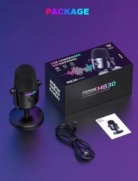 M830 - Micro à condensateur USB pour Chanter, Discuter en Direct, Streaming