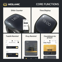 Bague de Zikr Connectée iTasbih Salam +3 Tailles