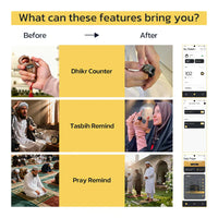 Bague de Zikr Connectée iTasbih Salam +3 Tailles