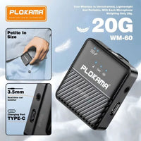 Plokama VM-60 - Microphone cravate sans fil double avec réduction du bruit