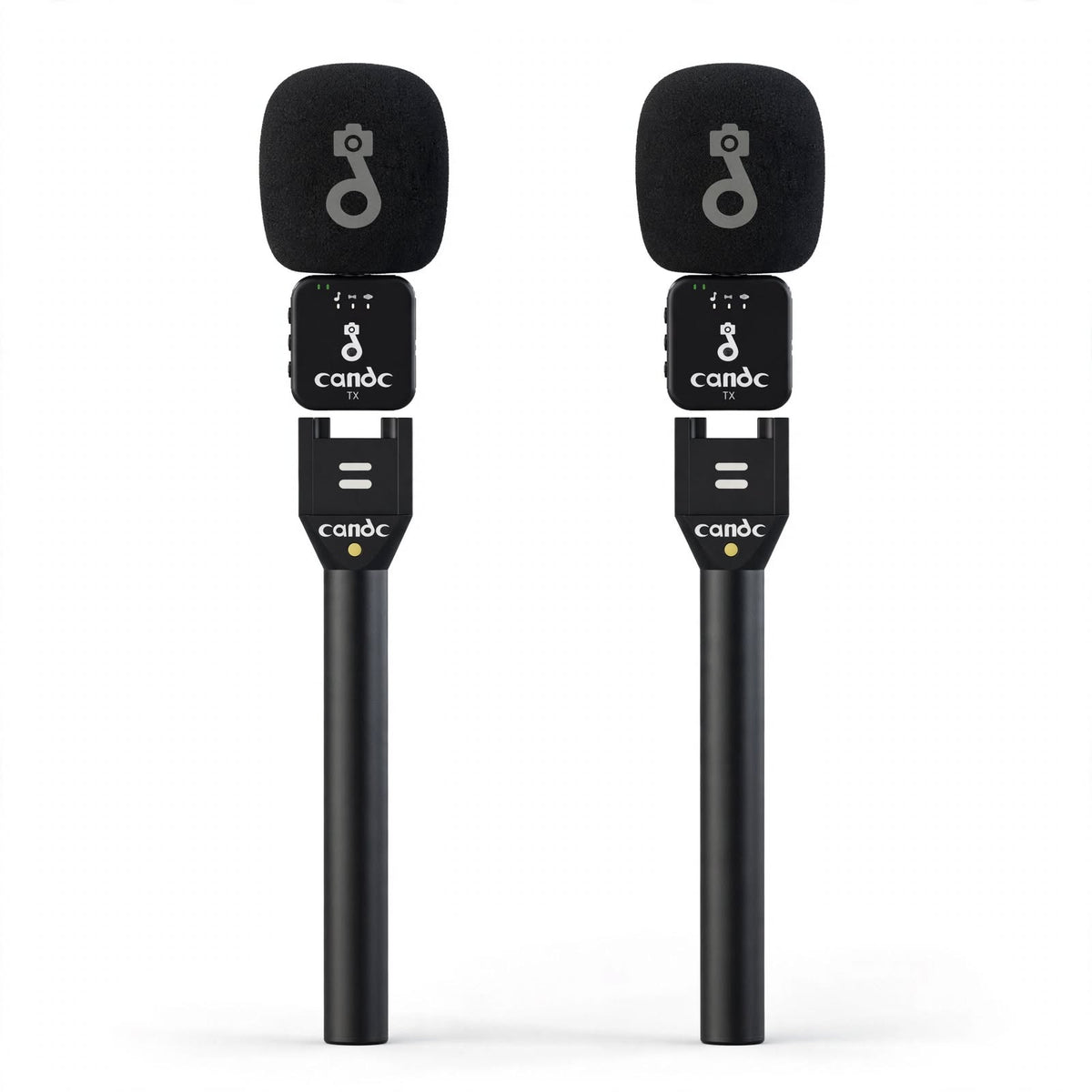 CandC Wireless - Micro pour interview avec 2 émetteurs et 1 récepteur