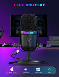 M830 - Micro à condensateur USB pour Chanter, Discuter en Direct, Streaming