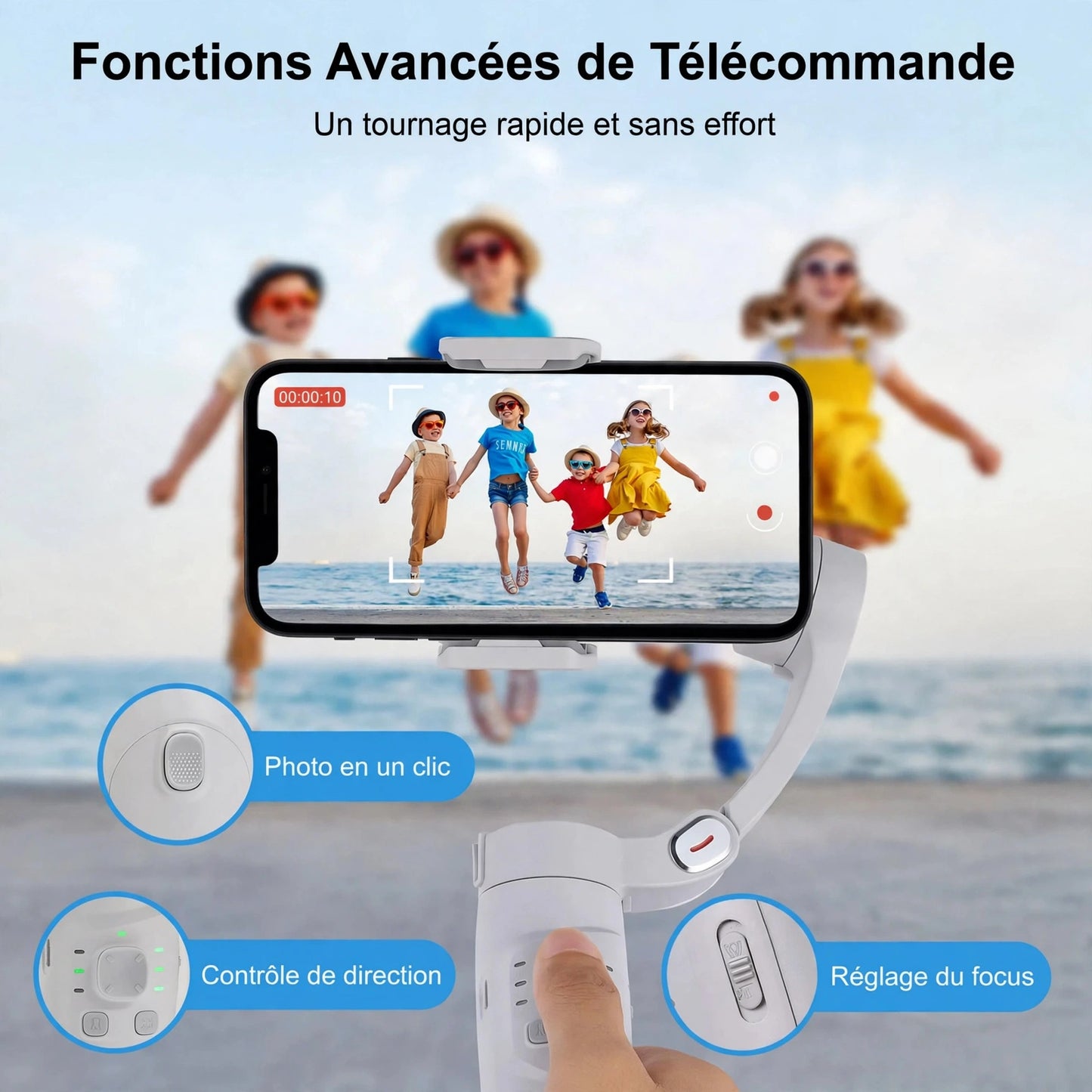 Merak One M1 - Stabilisateur à 3 Axes pour Téléphone