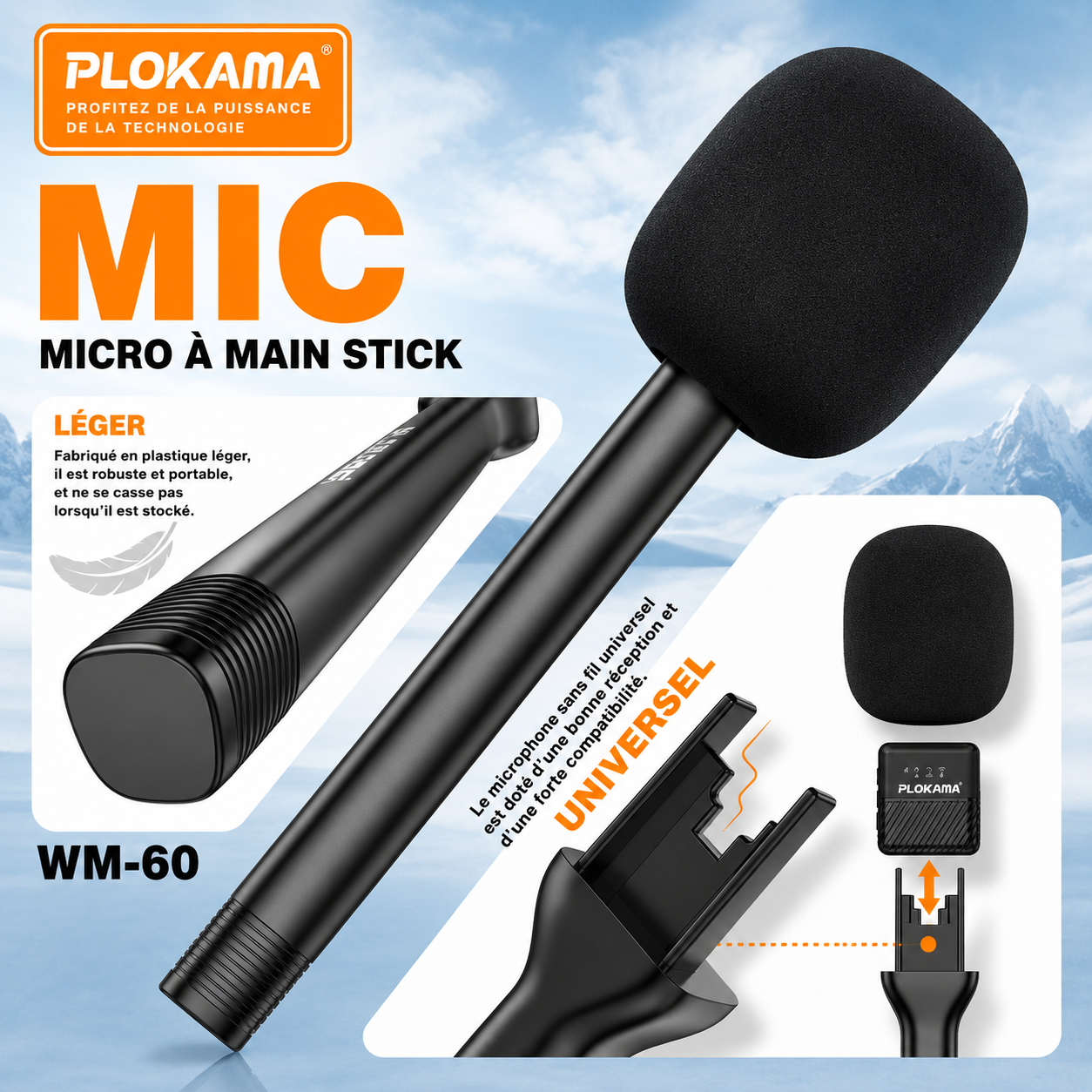 Plokama WM-60 - Pack Micro Cravate &  Interview Professionnel pour iPhone & Android