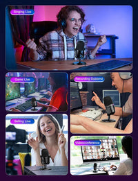 M830 - Micro à condensateur USB pour Chanter, Discuter en Direct, Streaming