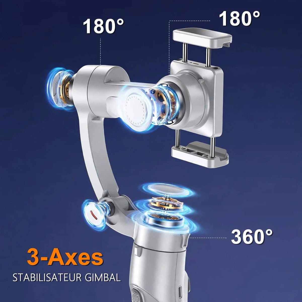 Merak One M1 - Stabilisateur à 3 Axes pour Téléphone