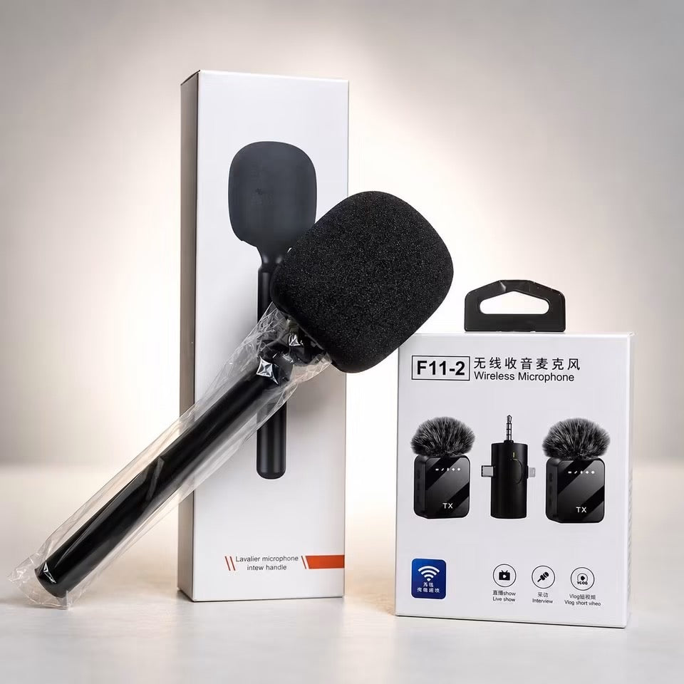 Micro Cravate  Sans Fil F11-2 avec Double Émetteur et Un Récepteur