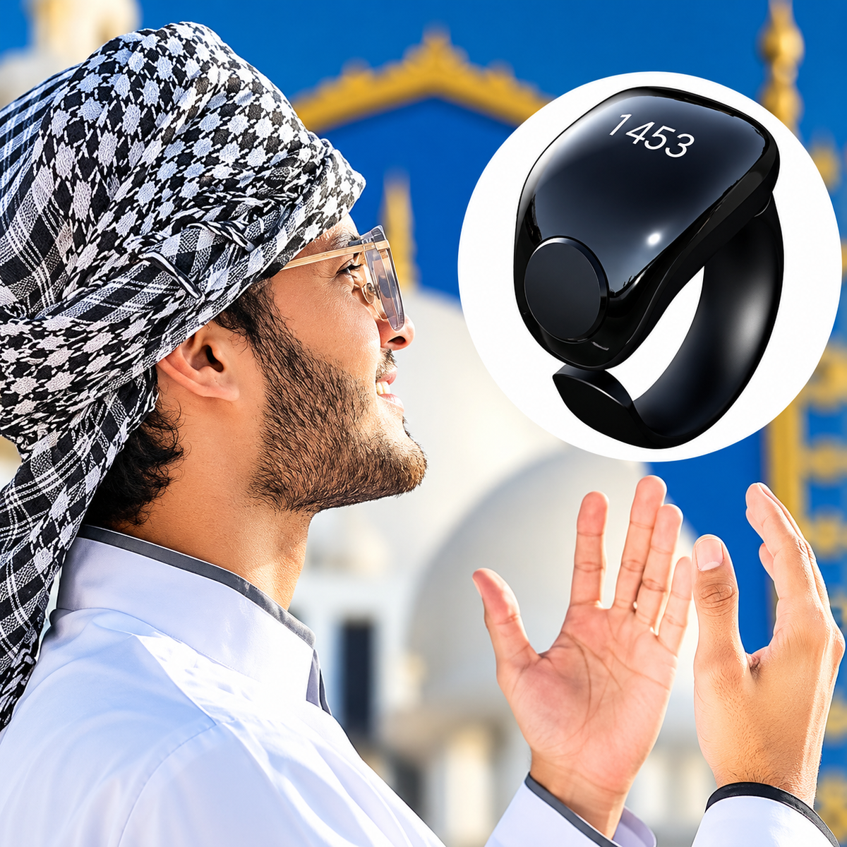 Bague de Zikr Connectée iTasbih Salam +3 Tailles