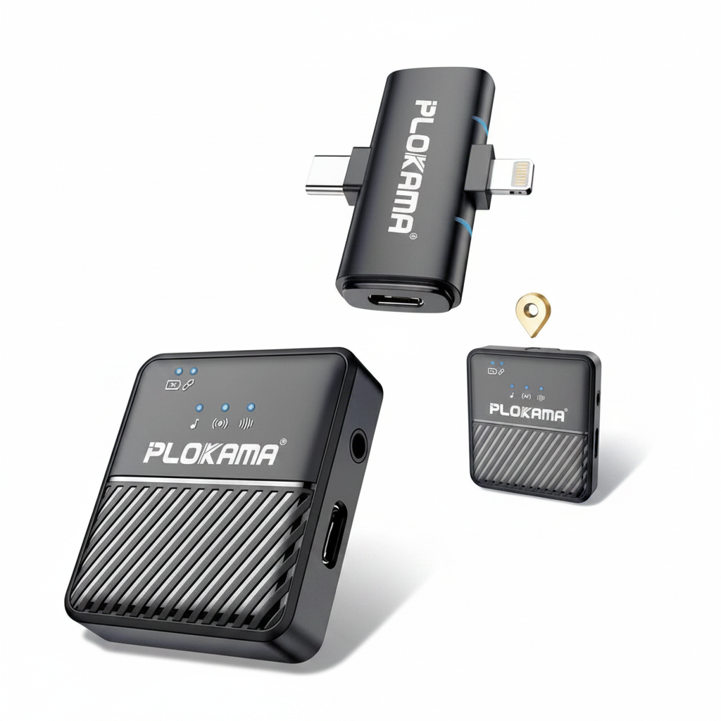 Plokama VM-60 - Microphone cravate sans fil double avec réduction du bruit