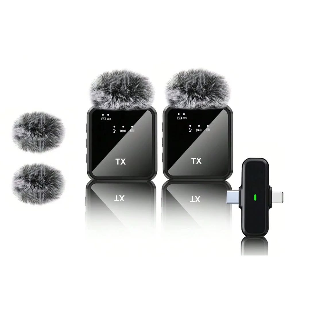 Microphone F15-2 sans fil 2 en 1  pour iPhone et Android