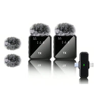 Microphone F15-2 sans fil 2 en 1  pour iPhone et Android