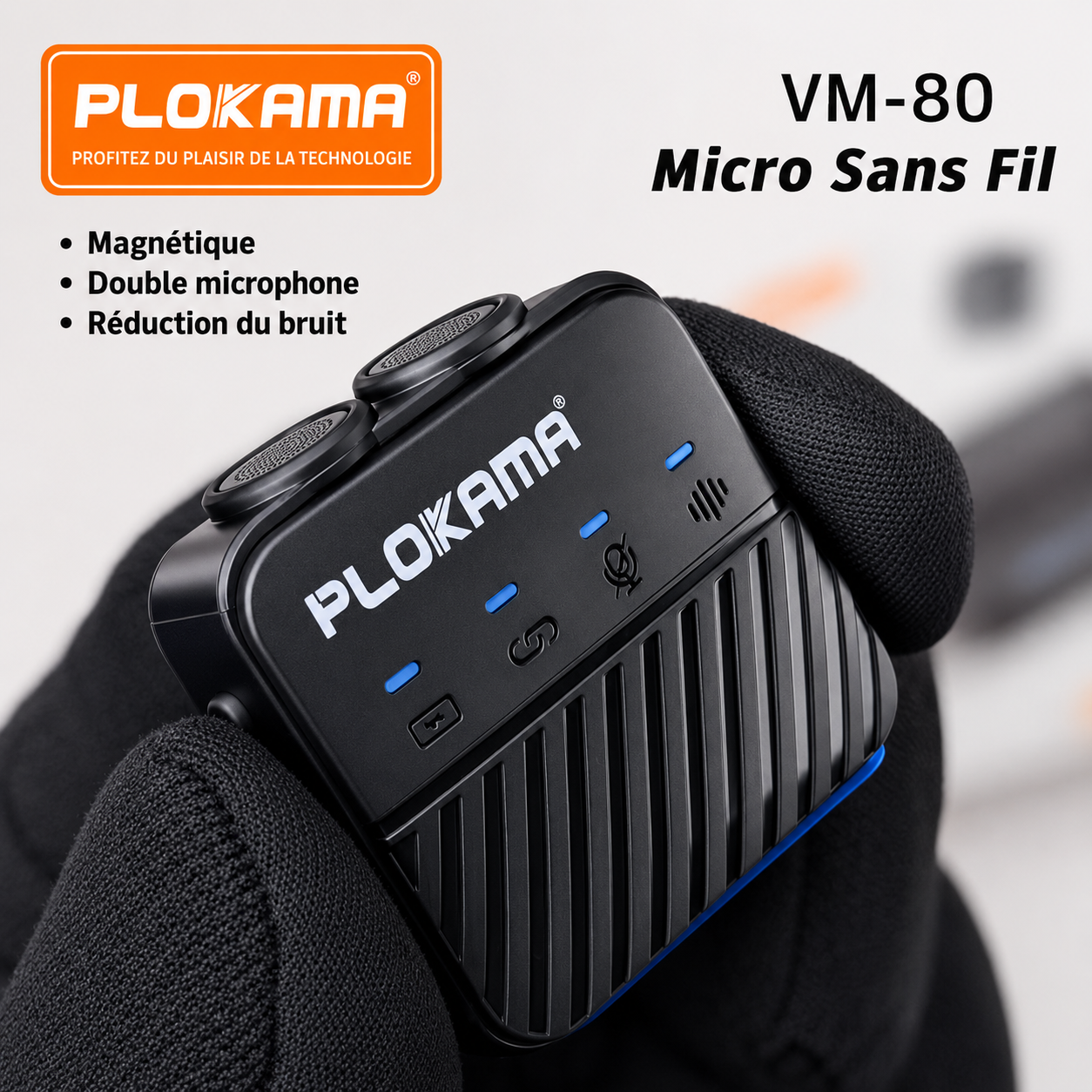 Micro Cravate VM80 - Pour iPhone & Android avec Boîtier de Charge