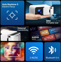 Borrego Smart 6 - Projecteur Compact et Portable avec Résolution Full HD