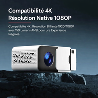 Borrego Smart 6 - Projecteur Compact et Portable avec Résolution Full HD