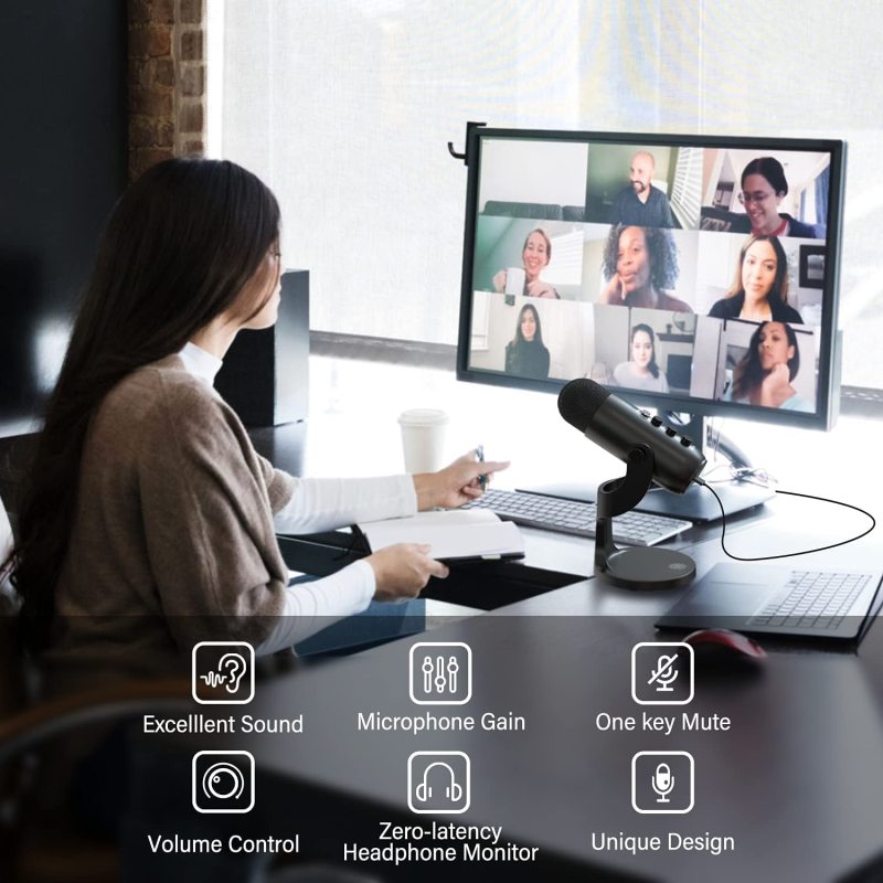 MC-PW8 - Microphone à Condensateur USB  pour Téléphone & Ordinateur