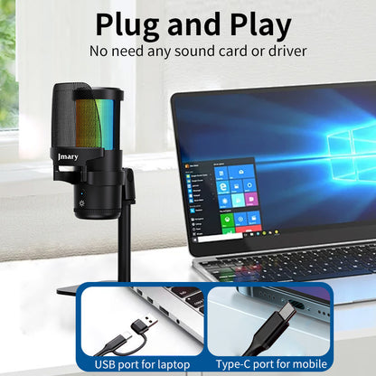 MC-PW13 - Microphone Professionnel – Plug & Play USB/Type-C – Pour Ordinateur, Smartphone et Tablette