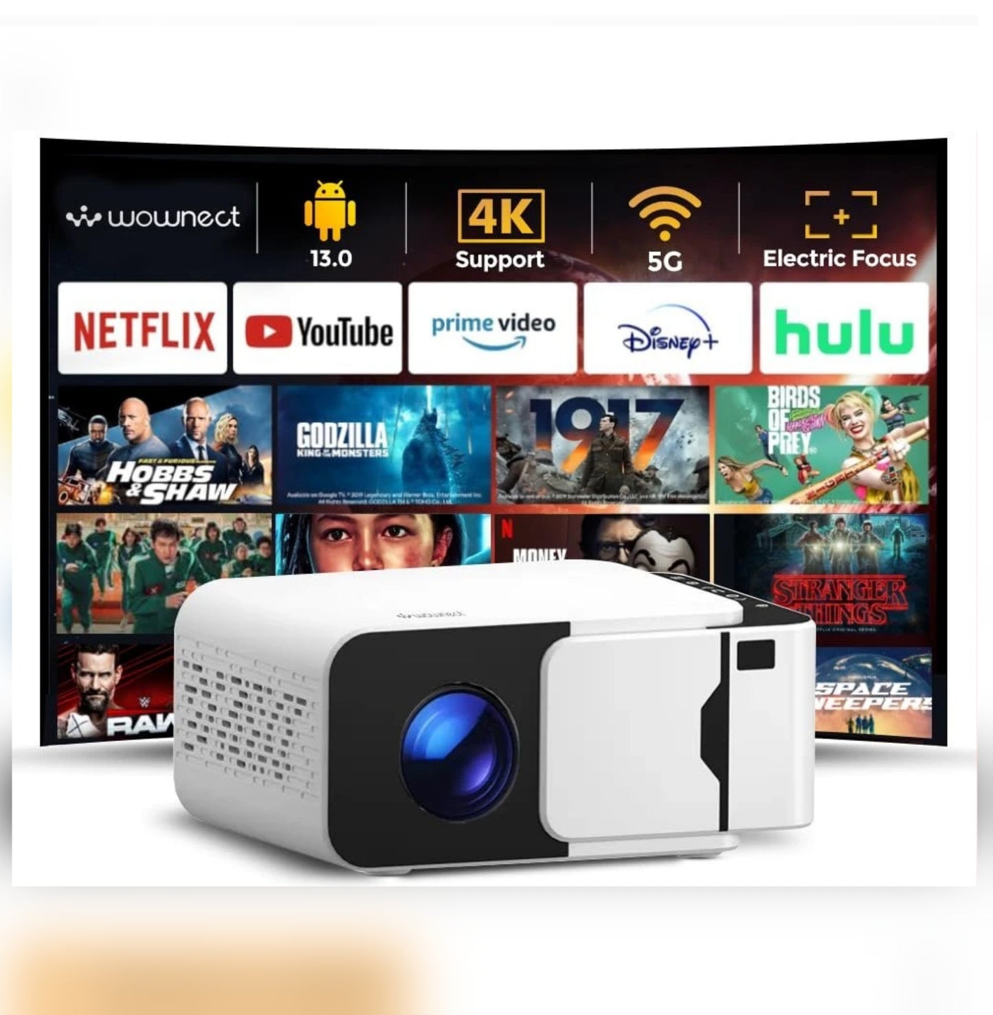 Borrego Smart 6 - Projecteur Compact et Portable avec Résolution Full HD