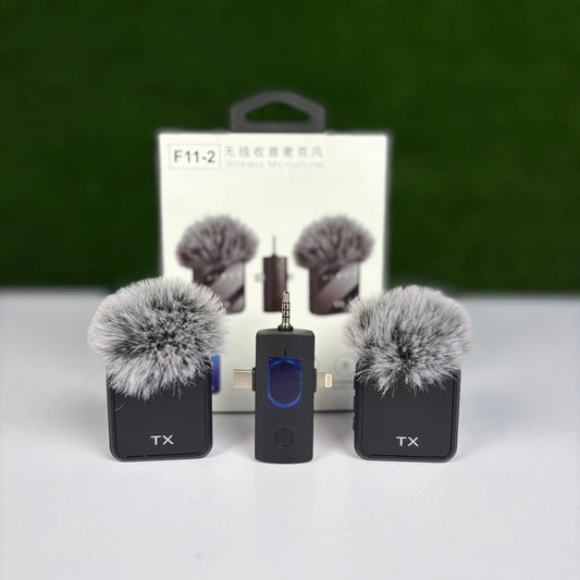 Microphone F11-2 sans fil 3 en 1  pour Téléphone et Ordinateur